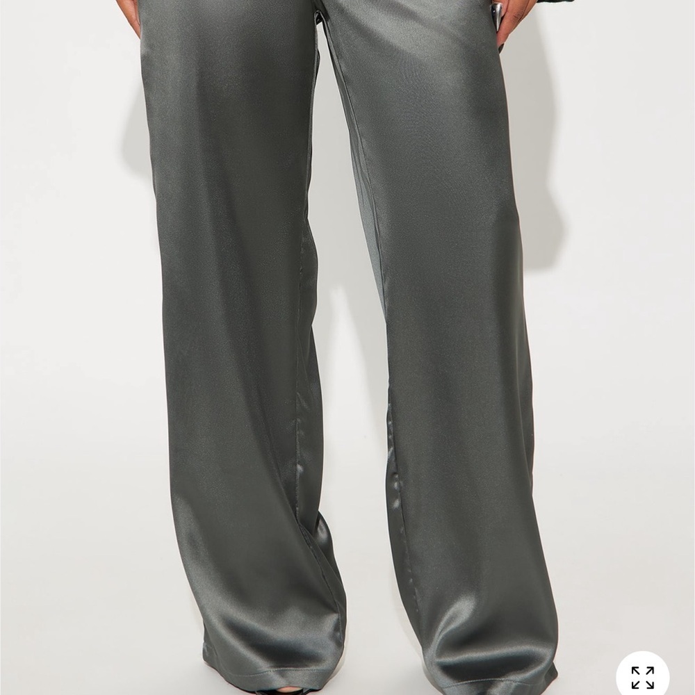 Metallic Dark Gray Dress Pants - Picture 3 of 4